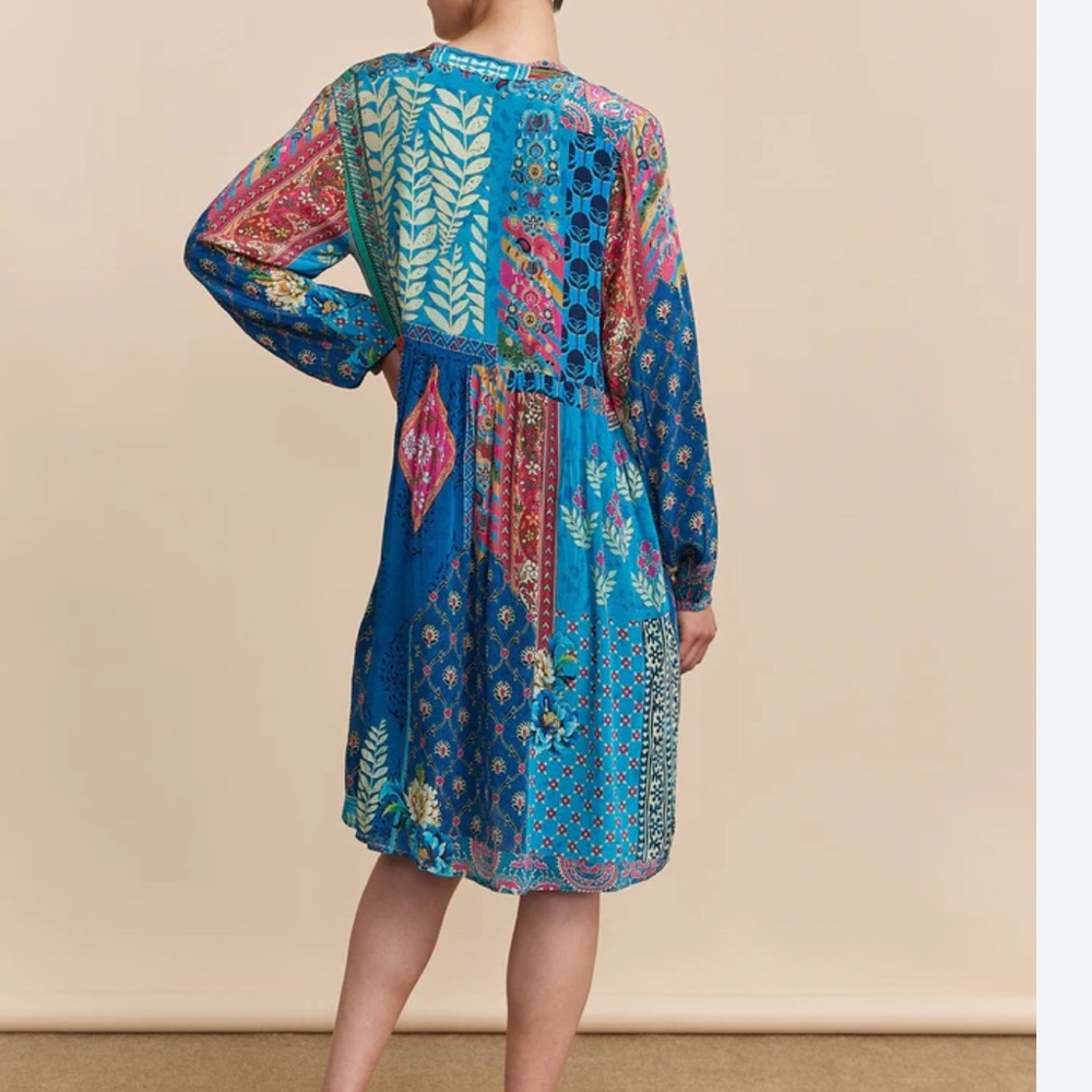 tristan Bohemian Blue Floral Dress - Picture 3 of 8